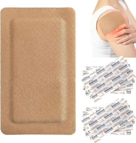 Geiserailie 24 Pcs Extra Large Flexible Adhesive Bandages Sterile Fabric Bandages with Non-Stick Pad Latex Painless Removal for Wound Care and First Aid(5 x 3 Inch,Rectangle) in Saudi Arabia