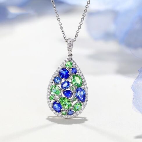 Teardrop Pendant Necklace for Women Silver Plated Cubic Zirconia Choker Necklace Adjustable Fashion Trendy Dainty Simple Minimalism Rhinestone Jewelry Gift for Prom Wedding Brides in Saudi Arabia