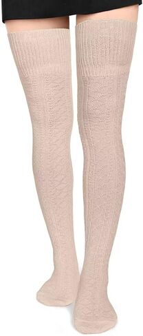 Extra Long Cotton Thigh High Socks, Warm Knit Boot Stockings and Leg Warmers in Saudi Arabia