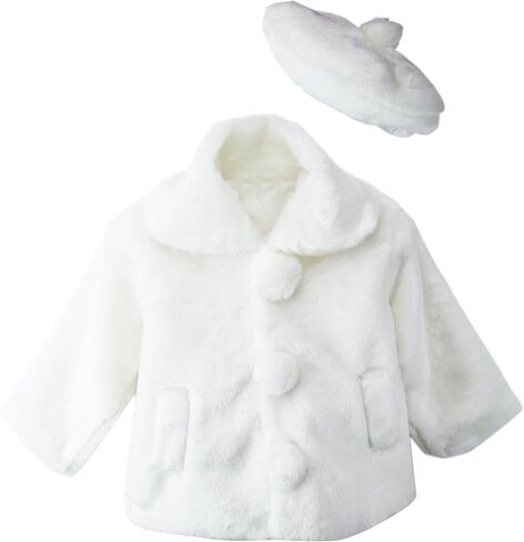 Spring Notion Little Girls Faux Fur Coat with Hat in Saudi Arabia