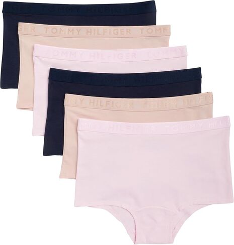 Tommy Hilfiger Women's Logo Weistband Cotton Boyshort 6 Pack in Saudi Arabia