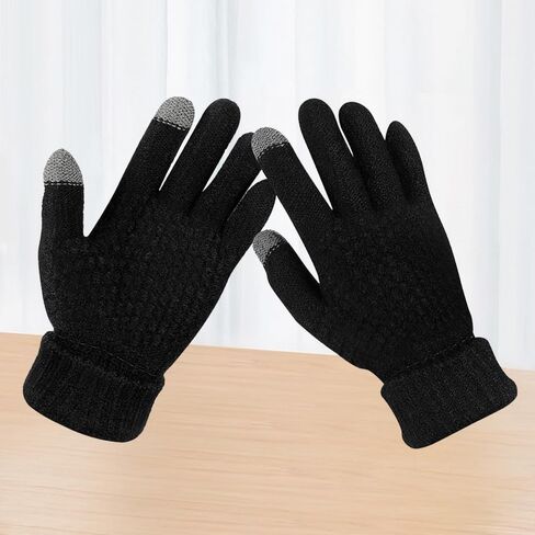 Women's Touch Screen Gloves - Fleece Lined Knit Winter Gloves with Elastic Cuff in Saudi Arabia