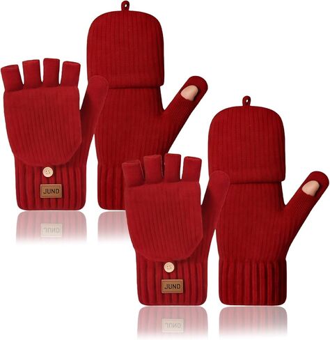 Winter Mittens Fingerless Gloves for Women Men,Upgraded Warm and Soft Thermal Lined Knitted Cold Weather in Kuwait