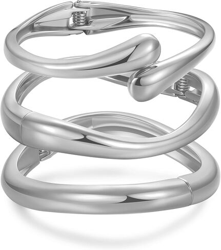 Chunky Gold Bangle Bracelets for Women,Gold Arm Cuff Bracelets Stack,3Pcs Trendy Stackable Bracelets Jewelry Gifts in Saudi Arabia