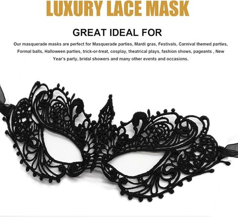 MYMENU Women Masquerade Mask Luxury Lace Venetian Halloween Carnival Masks for Party Costume Cosplay Mardi Gras in Saudi Arabia