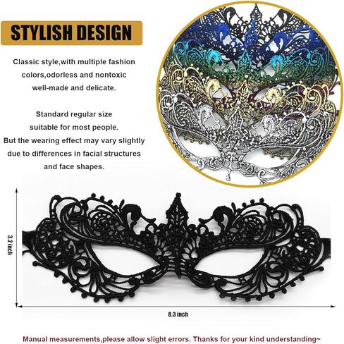 MYMENU Women Masquerade Mask Luxury Lace Venetian Halloween Carnival Masks for Party Costume Cosplay Mardi Gras in Saudi Arabia