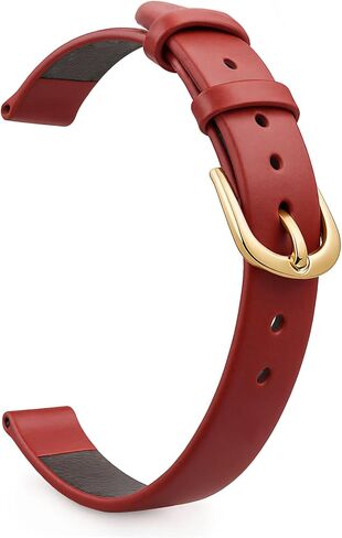 Solid Red Smooth Italian Calfskin Watch Band for Lady in Saudi Arabia