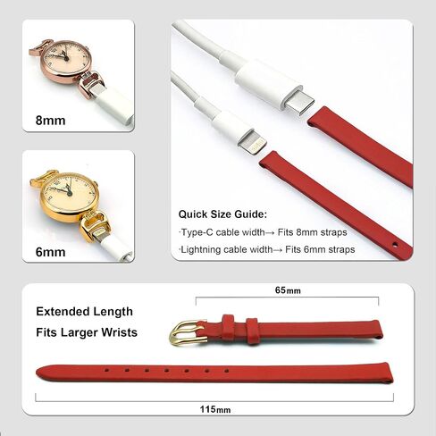 Solid Red Smooth Italian Calfskin Watch Band for Lady in Saudi Arabia