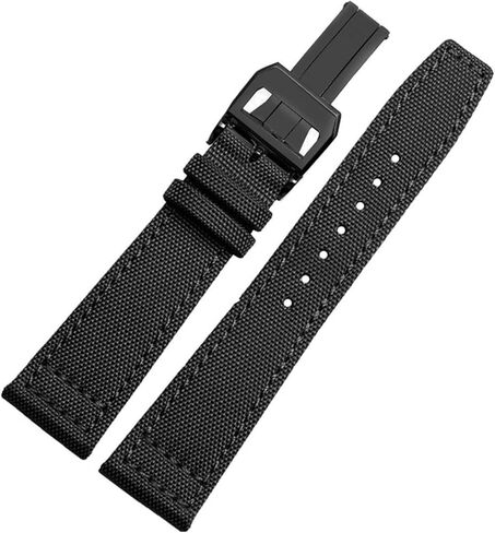 for IWC Pilot Spitfire Timezone TopGun Strap Green Black Belts Wristwatch Straps 20mm 21mm 22mm Nylon Canvas Fabric Watch Band (Color : Pin Green Silver, Size : 20mm) in Saudi Arabia