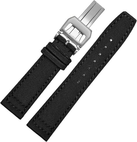 for IWC Pilot Spitfire Timezone TopGun Strap Green Black Belts Wristwatch Straps 20mm 21mm 22mm Nylon Canvas Fabric Watch Band (Color : Pin Green Silver, Size : 20mm) in Saudi Arabia