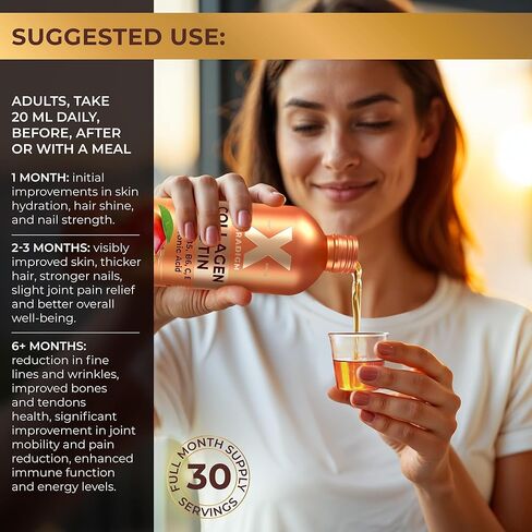 Liquid Collagen Peptides with Biotin & Hyaluronic Acid - Biotin 10000mcg, Hydrolyzed Collagen Type 1 and 3, Vitamins B5, B6, C & E - Liquid Collagen for Women and Men, Hair Skin and Nails Supplements in Saudi Arabia