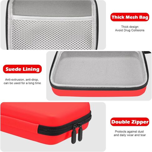 Carrying Case for Portable Nebulizer, Travel Medical Bag, Hard Emergency Medical Bag for Inhaler Spacer Case for Kids and Adults, Masks, Asthma Inhaler (Red) in Saudi Arabia