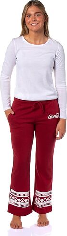 Coca-Cola Women's Holiday Graphic Junior's Sweatpants Flair Lounge Pajama Pants (Small) in Saudi Arabia