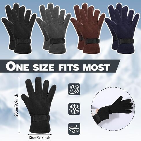 Coume 12 Pairs fleece winter gloves bulk Screen Cold Weather Thermal Warm Gloves with Black Adjustable Strap Warm for men adult Unisex Running Driving Skiing Hiking Cycling Outdoor Work in Saudi Arabia