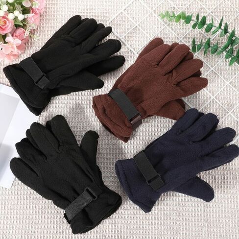 Coume 12 Pairs fleece winter gloves bulk Screen Cold Weather Thermal Warm Gloves with Black Adjustable Strap Warm for men adult Unisex Running Driving Skiing Hiking Cycling Outdoor Work in Saudi Arabia