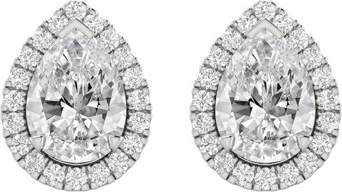 Houston Diamond District 1 to 6 Carat IGI CERTIFIED LAB GROWN Round Halo Diamond Earrings for Women Push Back IDEAL CUT (D-E Color VS1-VS2 Clarity) in Saudi Arabia