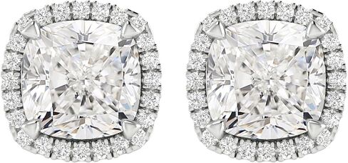 Houston Diamond District 1 to 6 Carat IGI CERTIFIED LAB GROWN Round Halo Diamond Earrings for Women Push Back IDEAL CUT (D-E Color VS1-VS2 Clarity) in Saudi Arabia