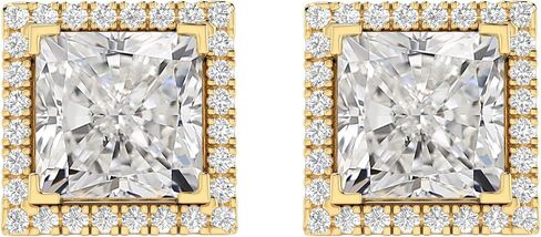 Houston Diamond District 1 to 6 Carat IGI CERTIFIED LAB GROWN Round Halo Diamond Earrings for Women Push Back IDEAL CUT (D-E Color VS1-VS2 Clarity) in Saudi Arabia