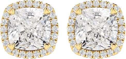 Houston Diamond District 1 to 6 Carat IGI CERTIFIED LAB GROWN Round Halo Diamond Earrings for Women Push Back IDEAL CUT (D-E Color VS1-VS2 Clarity) in Saudi Arabia
