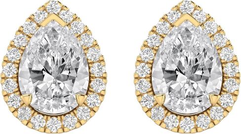 Houston Diamond District 1 to 6 Carat IGI CERTIFIED LAB GROWN Round Halo Diamond Earrings for Women Push Back IDEAL CUT (D-E Color VS1-VS2 Clarity) in Saudi Arabia