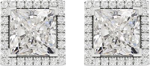 Houston Diamond District 1 to 6 Carat IGI CERTIFIED LAB GROWN Round Halo Diamond Earrings for Women Push Back IDEAL CUT (D-E Color VS1-VS2 Clarity) in Saudi Arabia