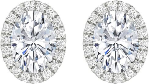 Houston Diamond District 1 to 6 Carat IGI CERTIFIED LAB GROWN Round Halo Diamond Earrings for Women Push Back IDEAL CUT (D-E Color VS1-VS2 Clarity) in Saudi Arabia