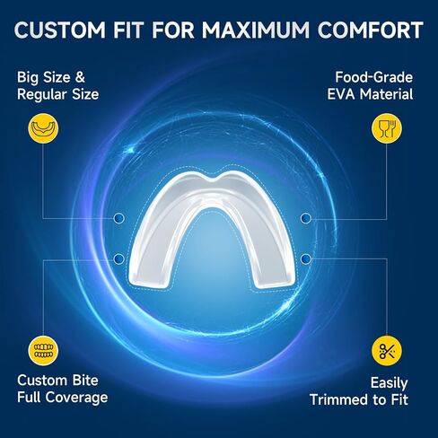 GBN Mouth Guard for Grinding Teeth at Night - Custom Fit Night Guards - Comfortable Mouth Guard for Sleeping, Nightguard, Mouthguard Includes 2 Sizes, 12 Cleaning Tablets in Saudi Arabia