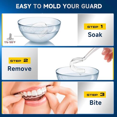 GBN Mouth Guard for Grinding Teeth at Night - Custom Fit Night Guards - Comfortable Mouth Guard for Sleeping, Nightguard, Mouthguard Includes 2 Sizes, 12 Cleaning Tablets in Saudi Arabia