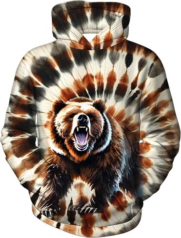 Kids Tie Dye Hoodie for Boys Girls 6-16 Years Children Hippies Long Sleeve Sweatshirt Print Outfit in Saudi Arabia