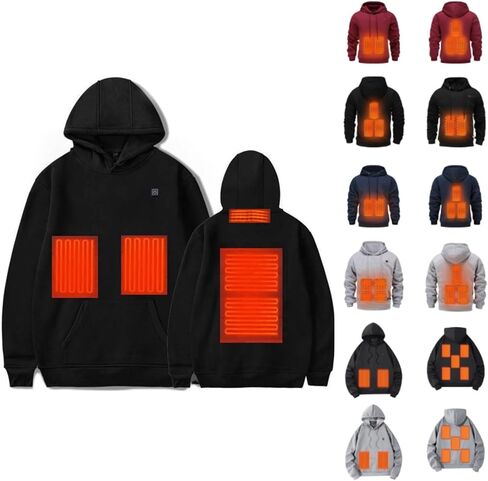 Heated Sweatshirt for Men Women Warm Sweatshirts Heated Jackets Unisex USB Electric Pullover Heating Pockets in Saudi Arabia