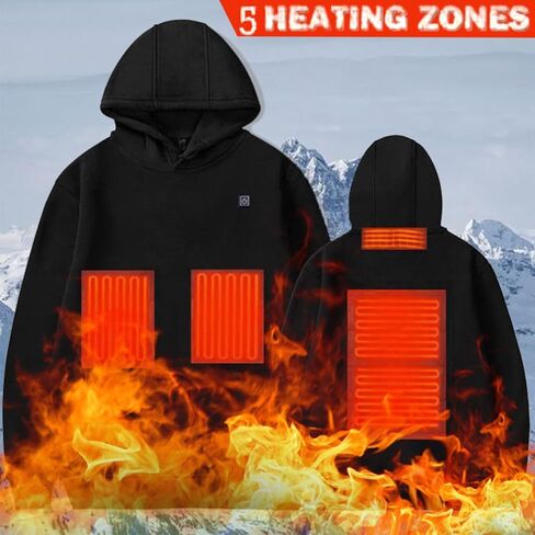 Heated Sweatshirt for Men Women Warm Sweatshirts Heated Jackets Unisex USB Electric Pullover Heating Pockets in Saudi Arabia