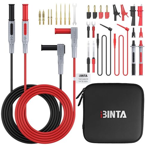 BINTA 25PCS Silicone Multimeter Test Leads Kit with Test Probes Replaceable Probes Set 4PCS Large/Medium Alligator Clips Test Hook, Professional Leads Set for Digital Electrical Multimeter Testing in Saudi Arabia
