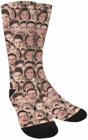 Custom Face Socks with Photo, Personalized Unisex Funny Socks with Picture, Personalized Face Sock Gifts for Women Men in Saudi Arabia