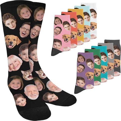 Custom Face Socks with Photo, Personalized Unisex Funny Socks with Picture, Personalized Face Sock Gifts for Women Men in Saudi Arabia