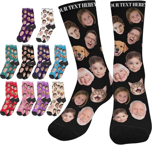 Custom Face Socks with Photo, Personalized Unisex Funny Socks with Picture, Personalized Face Sock Gifts for Women Men in Saudi Arabia