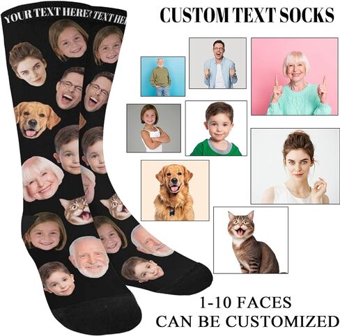 Custom Face Socks with Photo, Personalized Unisex Funny Socks with Picture, Personalized Face Sock Gifts for Women Men in Saudi Arabia