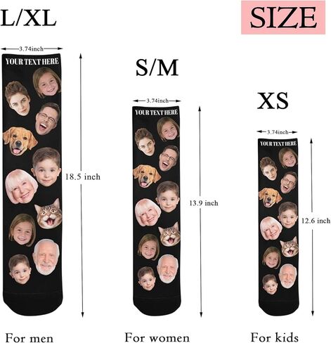 Custom Face Socks with Photo, Personalized Unisex Funny Socks with Picture, Personalized Face Sock Gifts for Women Men in Saudi Arabia