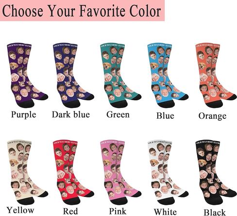Custom Face Socks with Photo, Personalized Unisex Funny Socks with Picture, Personalized Face Sock Gifts for Women Men in Saudi Arabia