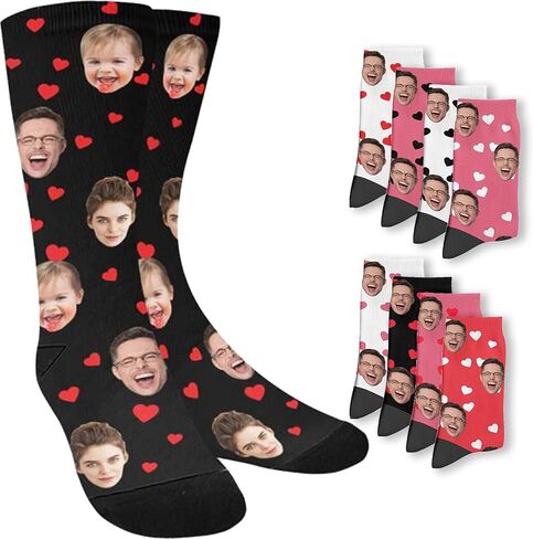 Custom Face Socks with Photo, Personalized Unisex Funny Socks with Picture, Personalized Face Sock Gifts for Women Men in Saudi Arabia