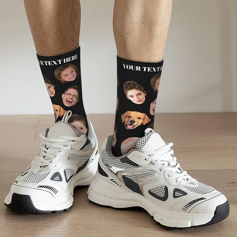 Custom Face Socks with Photo, Personalized Unisex Funny Socks with Picture, Personalized Face Sock Gifts for Women Men in Saudi Arabia