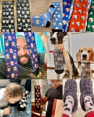 Custom Face Socks with Photo, Personalized Unisex Funny Socks with Picture, Personalized Face Sock Gifts for Women Men in Saudi Arabia
