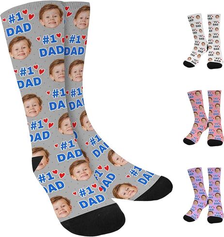 Custom Face Socks with Photo, Personalized Unisex Funny Socks with Picture, Personalized Face Sock Gifts for Women Men in Saudi Arabia