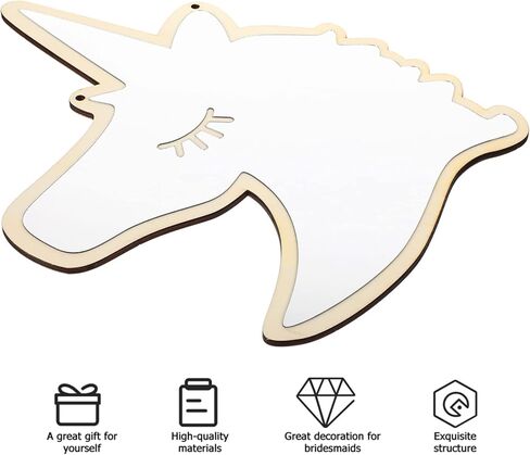 DECHOUS Acrylic Mirror Wall Sticker Shatterproof Unicorn Shape Boys and Girls Room Decor in Saudi Arabia