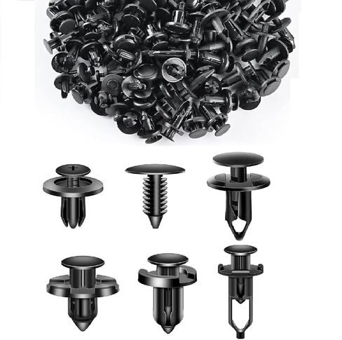 100 PCS Car Bumper Retainer Clips, 6 Type Nylon Fasteners Rivet Replacement Kit, Push-in Screw Bumper Push Rivet Clip with 5 Fastener Removers, Suitable for Many Brands of Vehicles in Saudi Arabia