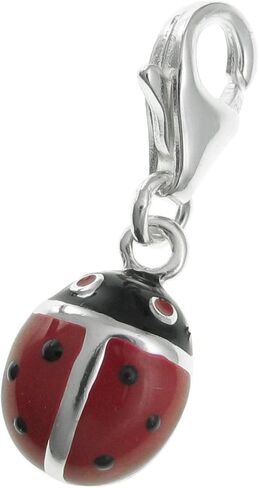 Sterling Silver Ladybug Enamel European Style Clasp Charm in Saudi Arabia