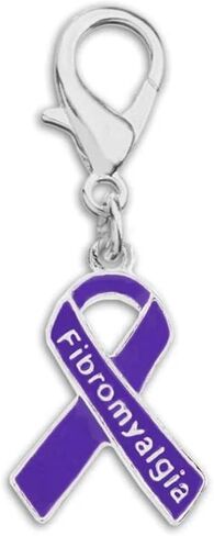Purple Ribbon Hanging Charms in Heart and Ribbon-Shaped for Alzheimer's, Crohn's Disease, Lupus, Fibromyalgia and Pancreatic Cancer Awareness - Perfect for Bracelets, Purses, Zipper Pull, Dog & Cat’s Collar, Support Groups, Fundraisers and More! in Saudi Arabia