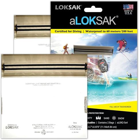 LOKSAK - aLOKSAK Waterproof Cellphone Dry Bags - Airtight Underwater Phone Pouch - Touch Screen Compatible - Diving Certified (2-Pack - 3in x 6in) in Saudi Arabia