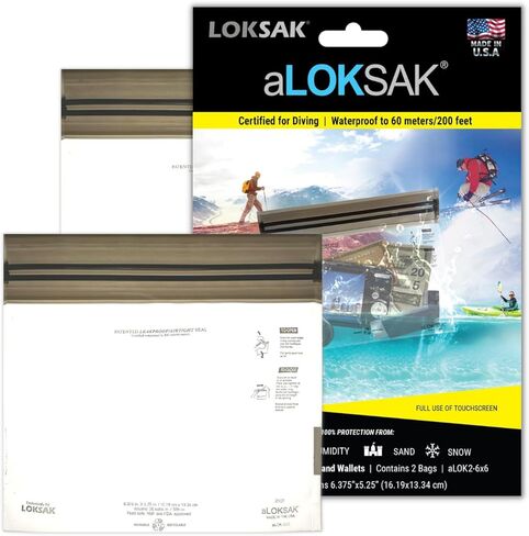 LOKSAK - aLOKSAK Waterproof Cellphone Dry Bags - Airtight Underwater Phone Pouch - Touch Screen Compatible - Diving Certified (2-Pack - 3in x 6in) in Saudi Arabia