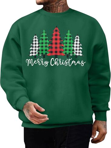 Christmas Sweatshirts for Men Jolly Crewneck Sweater Xmas Long Sleeve Pullover Top Mens in Saudi Arabia