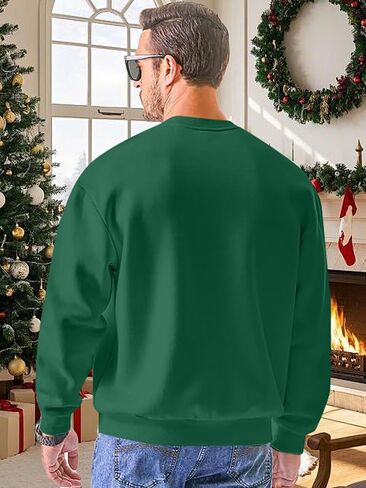 Christmas Sweatshirts for Men Jolly Crewneck Sweater Xmas Long Sleeve Pullover Top Mens in Saudi Arabia